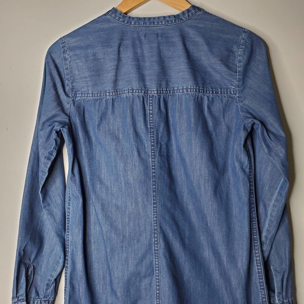 J. Crew Drapey Chambray Shirt Dress Indigo Denim Size XS - Picture 7 of 13
